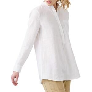NEW NOT MONDAY women's blaine linen tunic in white
